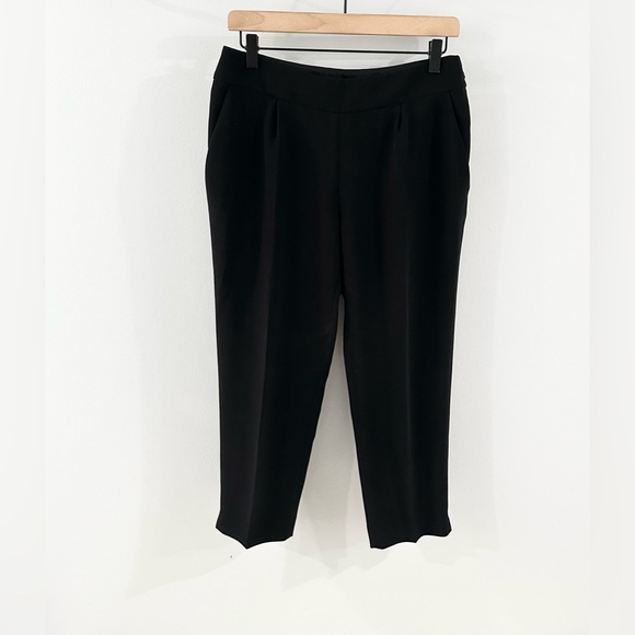 J. Crew Pleated Cropped Pants Black Size 4 Petite - Picture 3 of 7